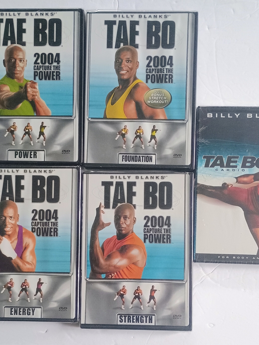 Billy Blanks Tae Bo 2004 Capture the Power Strength Energy Foundation 5 DVDs NEW